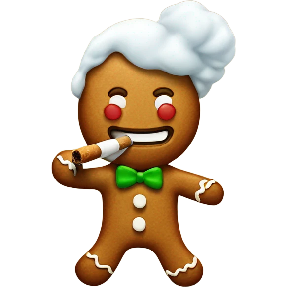 The gingerbread Man smoking  emoji