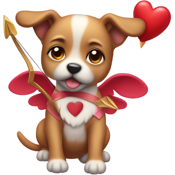dog as valentine cupid emoji