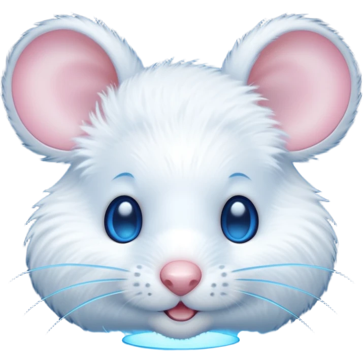 A mouse face with blue light behind it  emoji