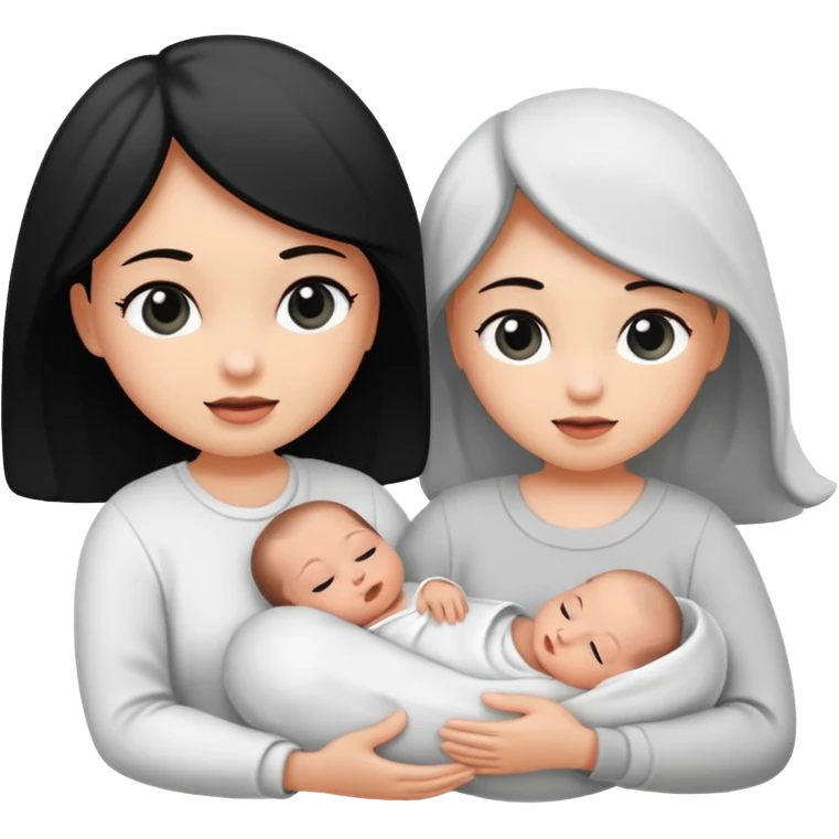 Newborn B&W with female emoji