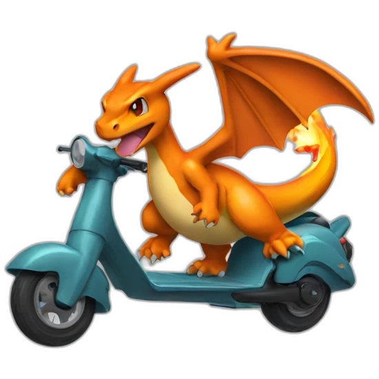 Charizard on a scooter emoji