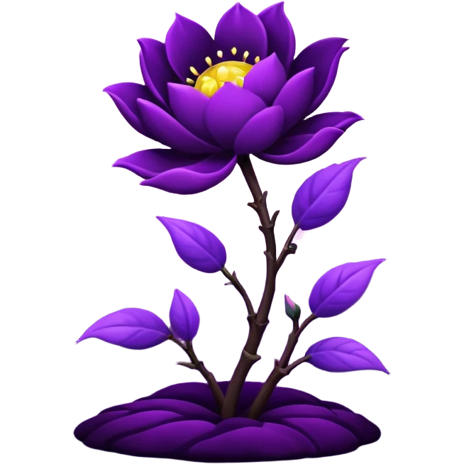 dark purple blossom with  purple Moon emoji