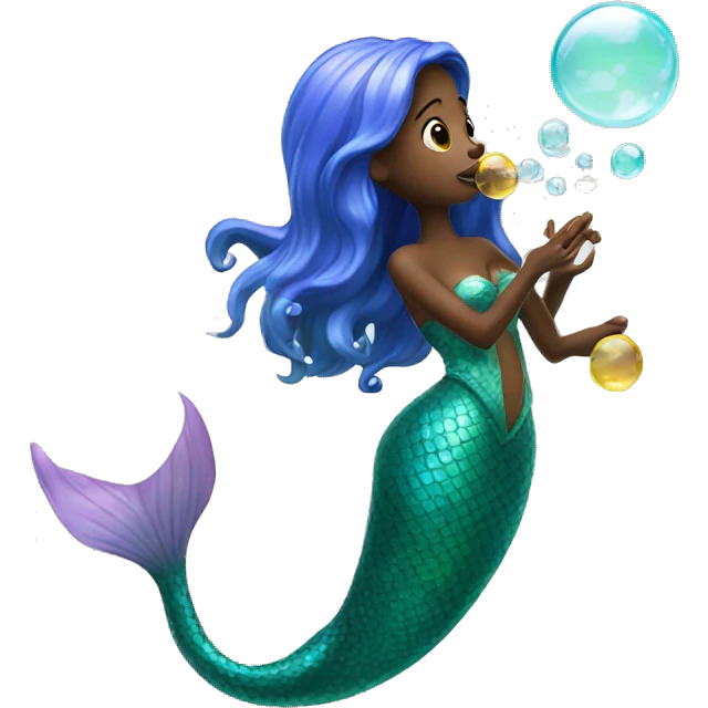 mermaid blowing bubbles emoji