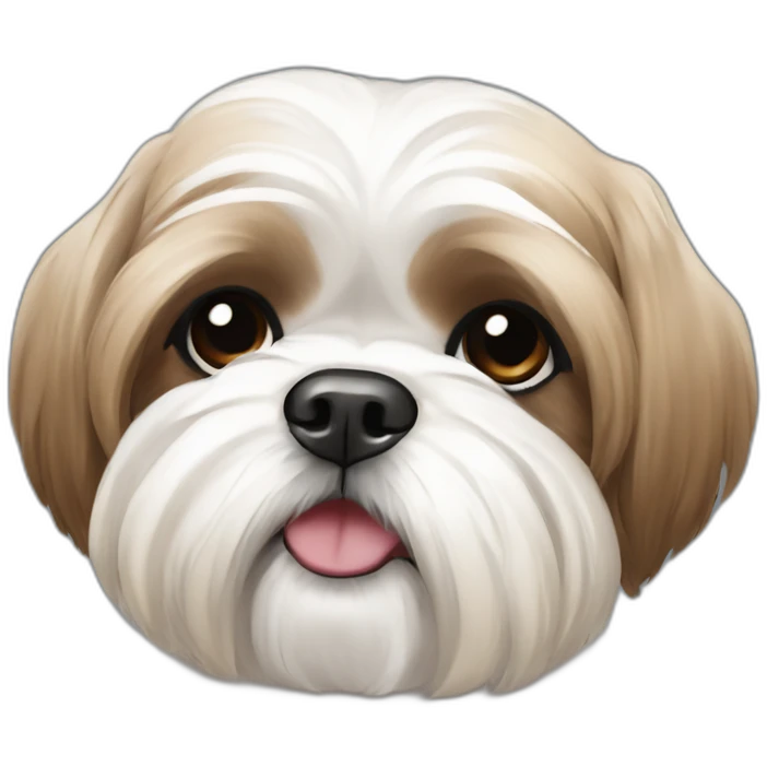 white and tan shih tzu emoji