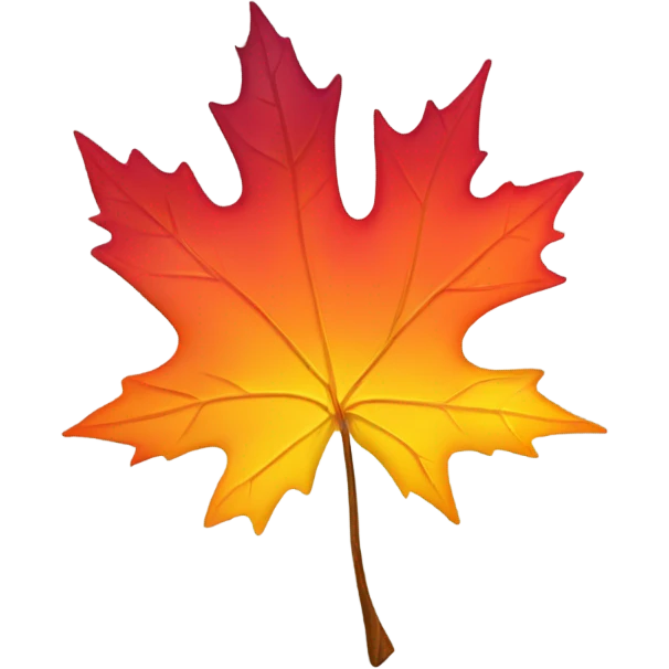 Orange, red, burgundy and yellow gradient Autumn Maple leaf  emoji