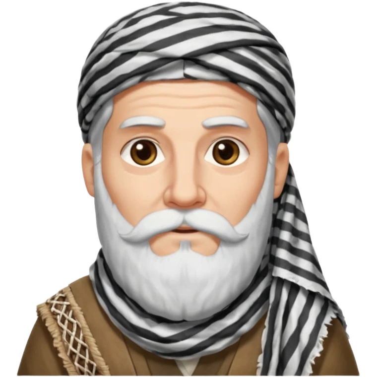 abraham from the bible, long white beard, with keffiyeh emoji