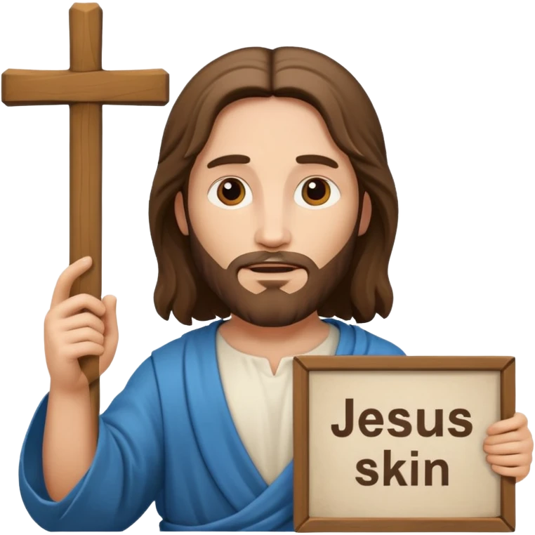 Jésus avec une pancarte dans ses mains dans ses mains emoji