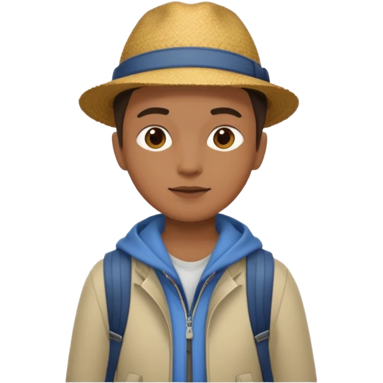 Traveler character with Casual but neat travel outfit emoji