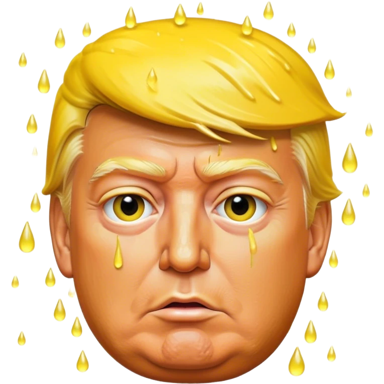 Trump soaked by yellow rain  emoji