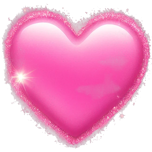 Pink heart with sparkles emoji