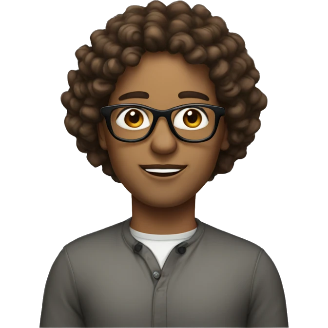 Person long brown curly hair big lashes glasses  emoji