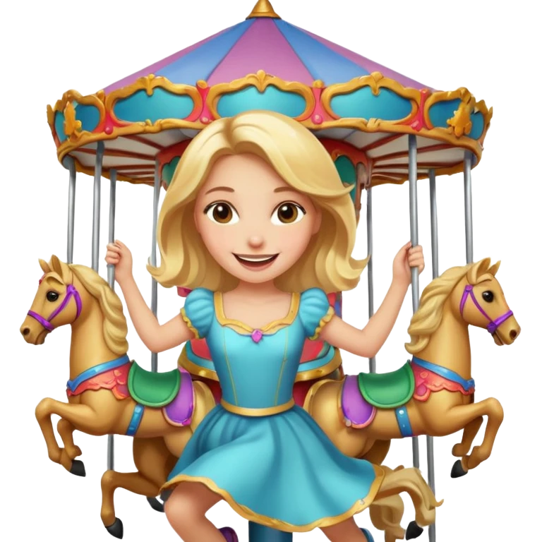girl spinning inside of a carousel emoji