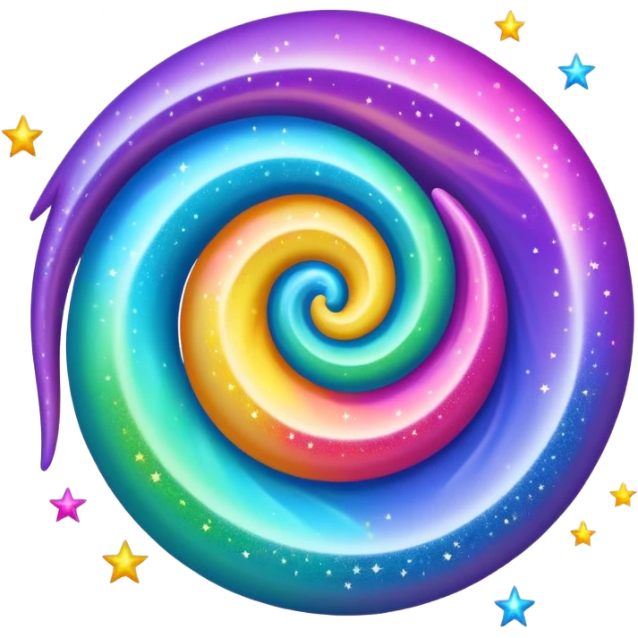 vibrant swirling dream with stars and glitter emoji