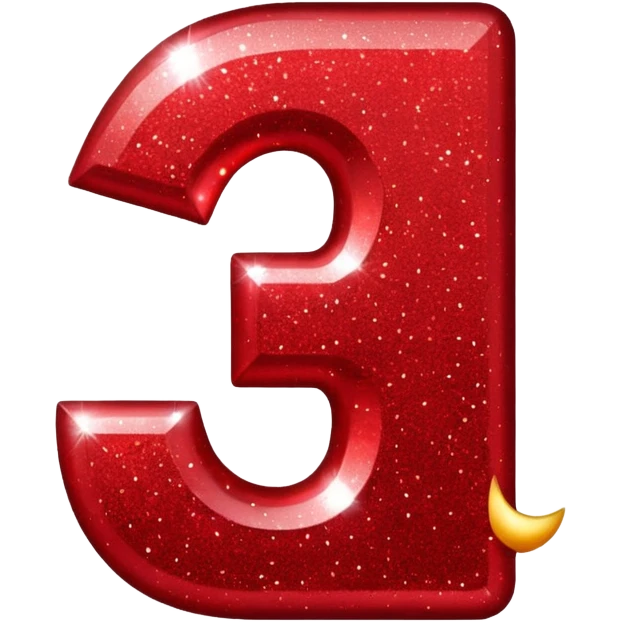 red glitter number 1 emoji