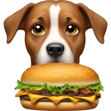 Dog eat hamburger  emoji