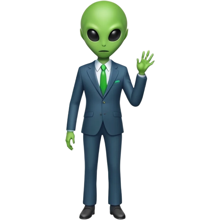 full body alien wearing a suit emoji