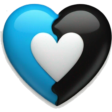 Half blue half black heart emoji