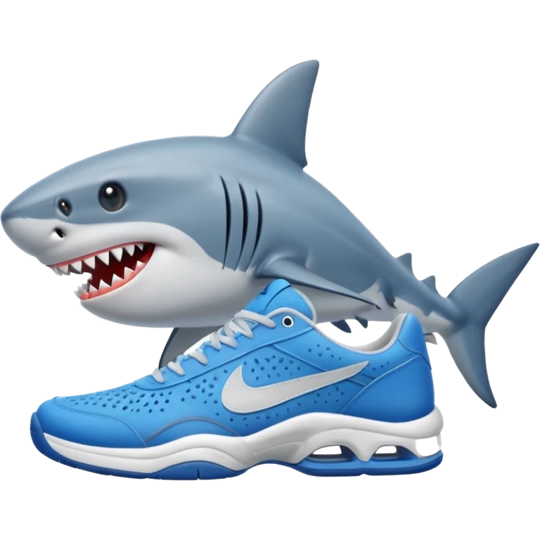 Shark with blue tennis shoes  emoji