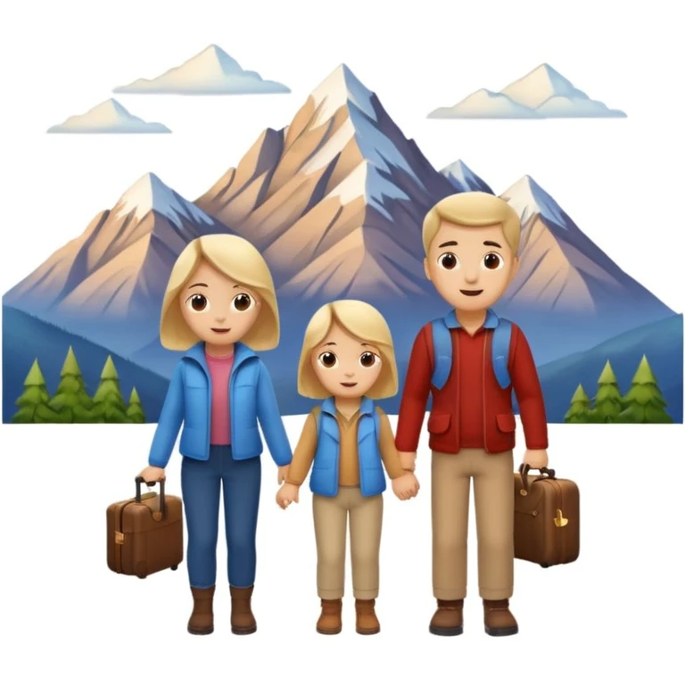 family photo, travelling mountains background emoji