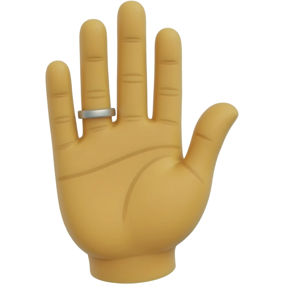 yellow hand emoji with only ring finger  and middle finger up emoji