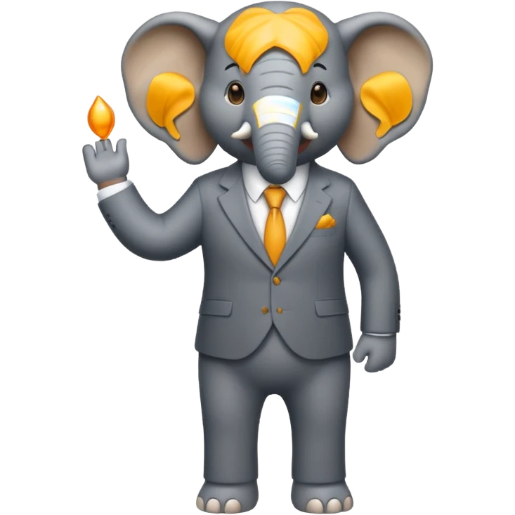 The elephand went in a suit
 emoji