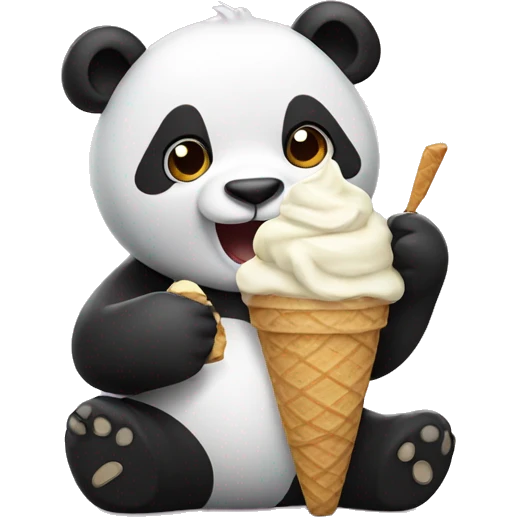 Panda eating ice cream emoji