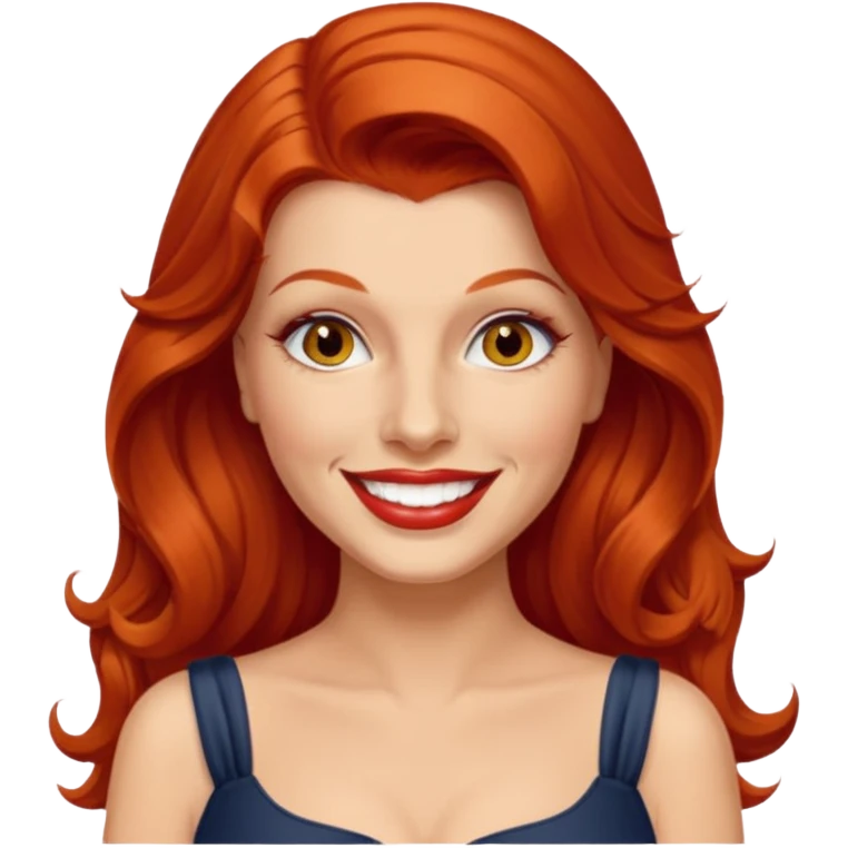 Rita Hayworth with long red hair, hazel eyes emoji