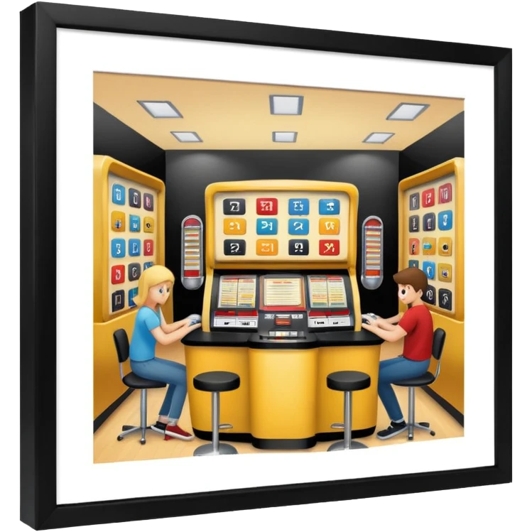 Birdseye view of large study space with students working separately add students add a jukebox emoji