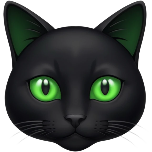 sleek black cat with green eyes emoji