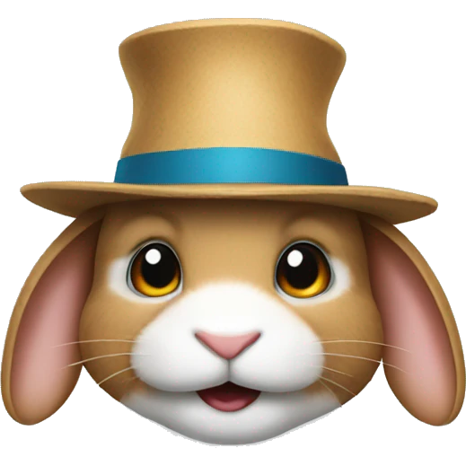 a rabbit with a hat emoji
