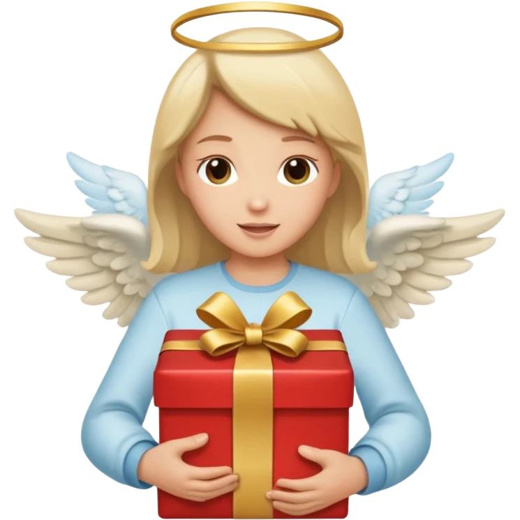angel with present flying emoji