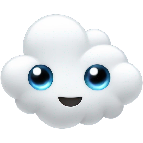 A cloud with sparkly eyes emoji