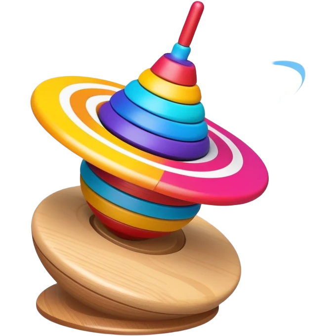 spinning top toy with swirling motion lines, fun and dynamic emoji