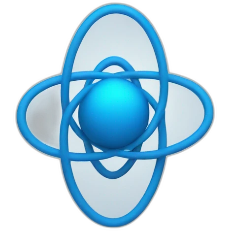 blue minimal atom emoji