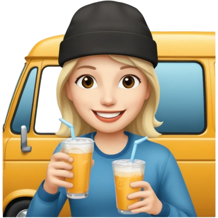 circus Rockstar drinking colddrink van  emoji