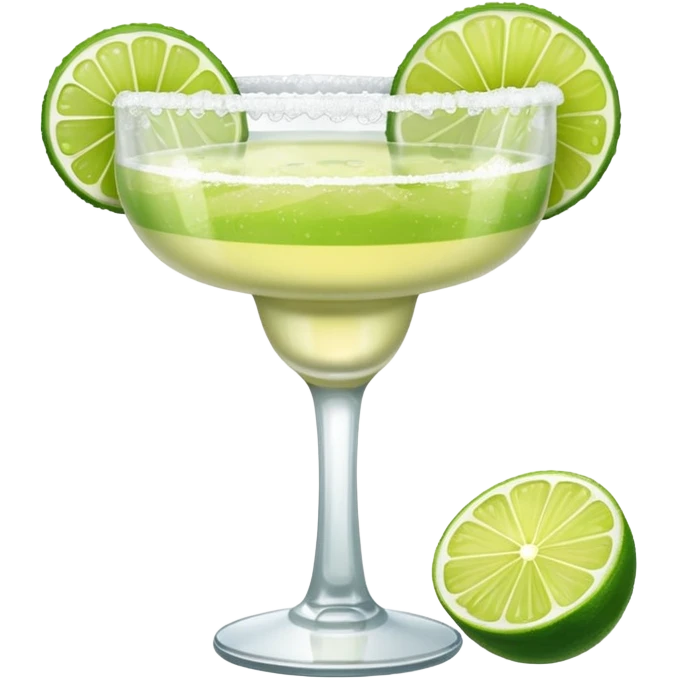 Margarita – glass with salted rim, lime wedge emoji