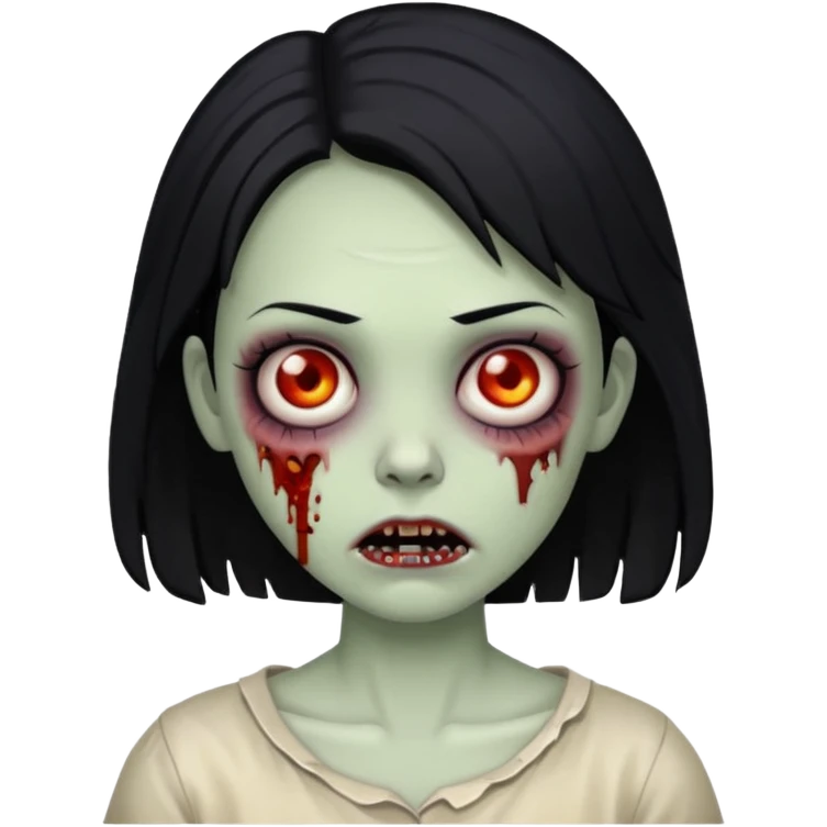 zombie girl with black hair emoji