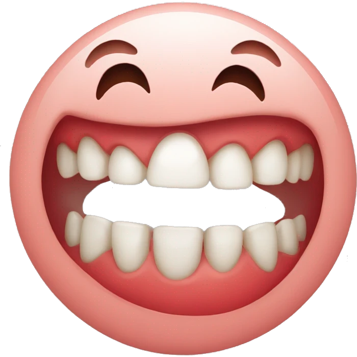 free smiley teeth red strained eyes emoji