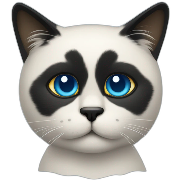 Esqueleto-gato-negro-ojos azules emoji