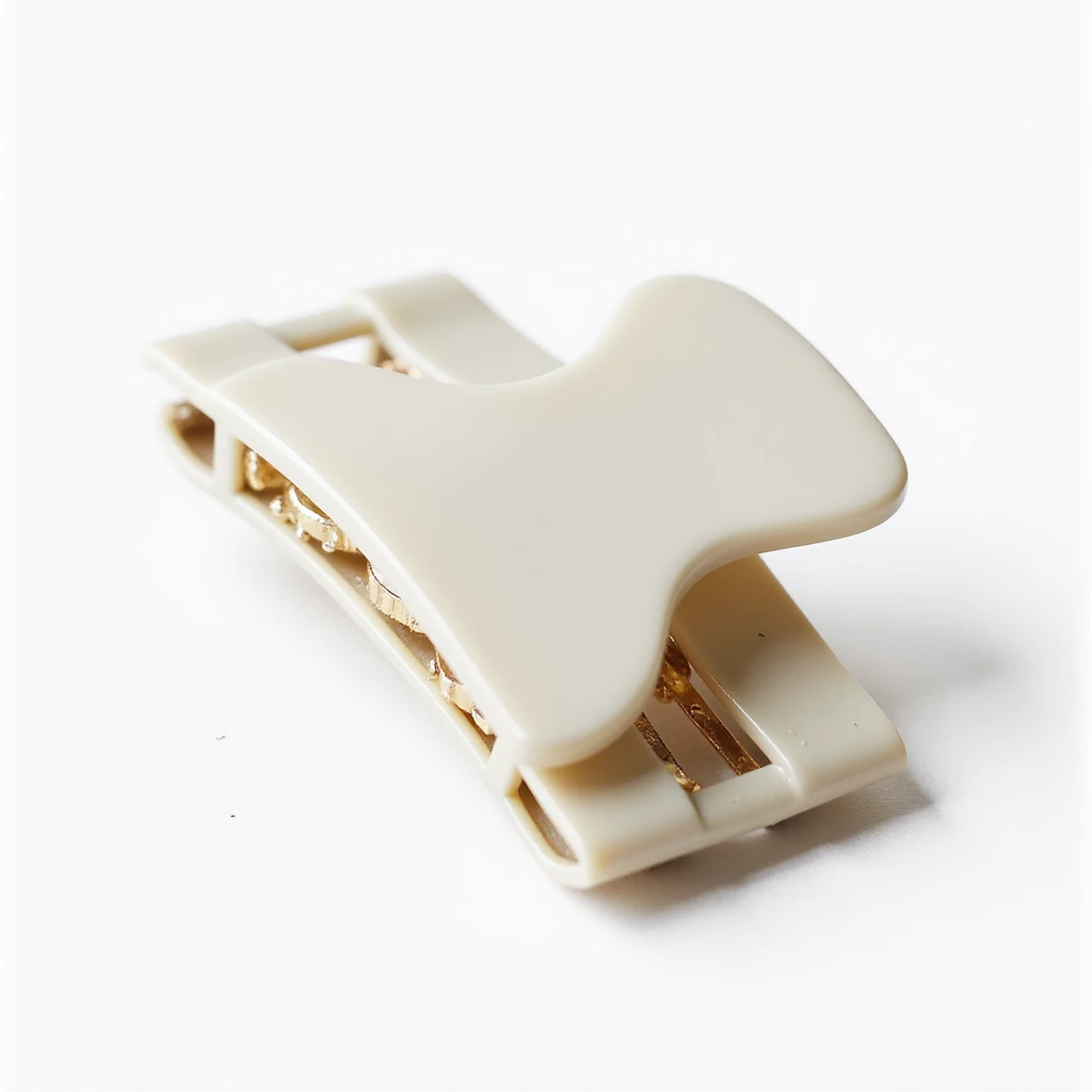 realistic off-white hairclip, photorealistic, isolated, no hair, neutral background emoji