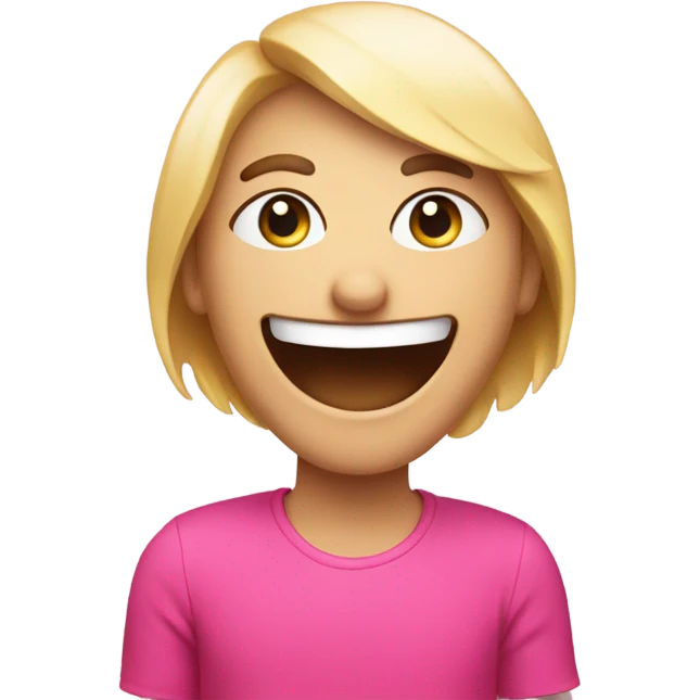 Pink happy face over it emoji