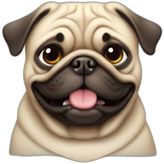 a fat happy pug emoji