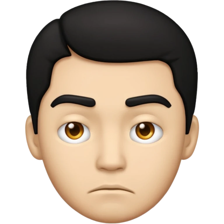 lightskin man with black hair emoji with a frown emoji