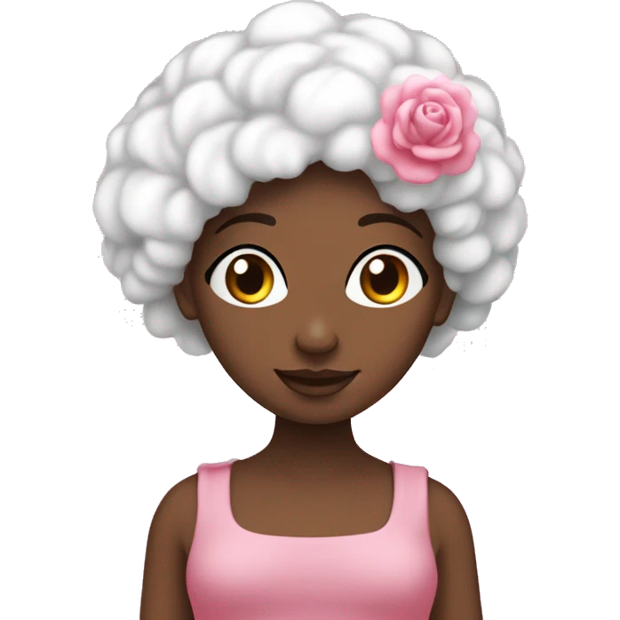 Afrodite com uma rosa em uma de suas mãos e na outra mão um cisne branco emoji