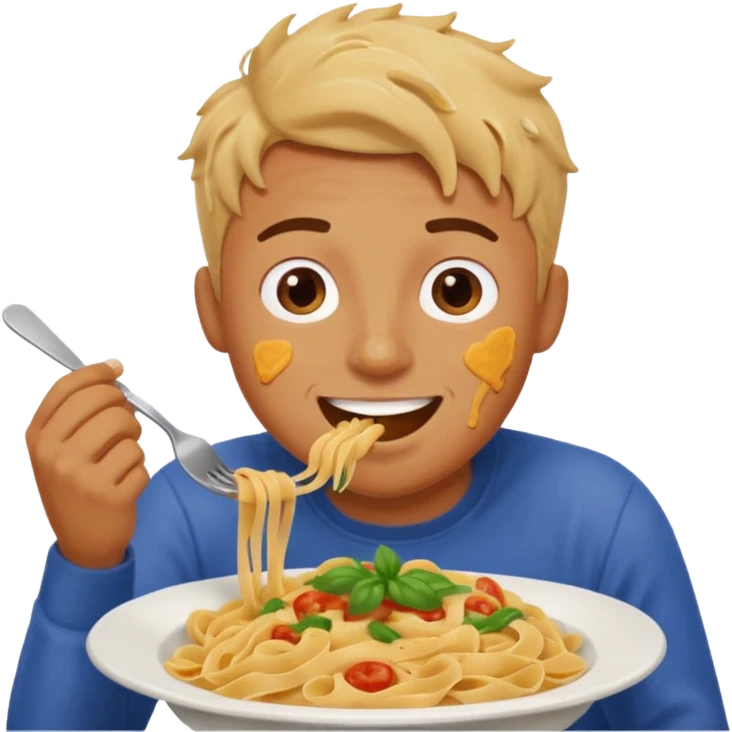 Guy eating pasta  emoji