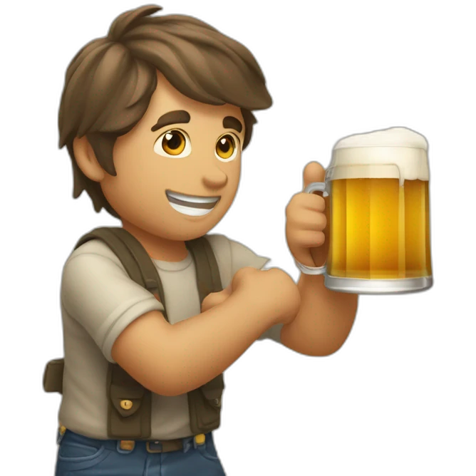 Chat qui boit une biere emoji