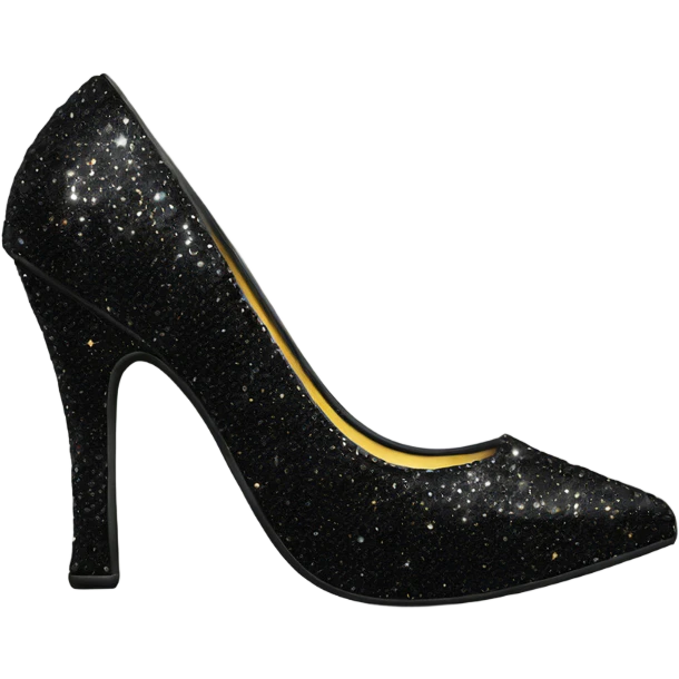 black sparkly high heel emoji