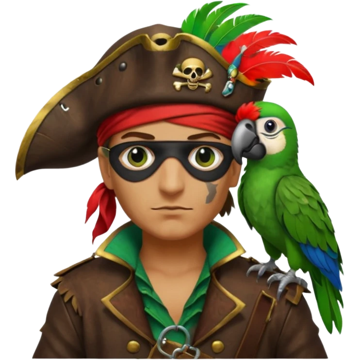 pirate and parrot emoji