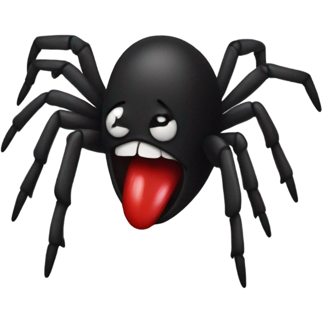 red lips with black spider emoji