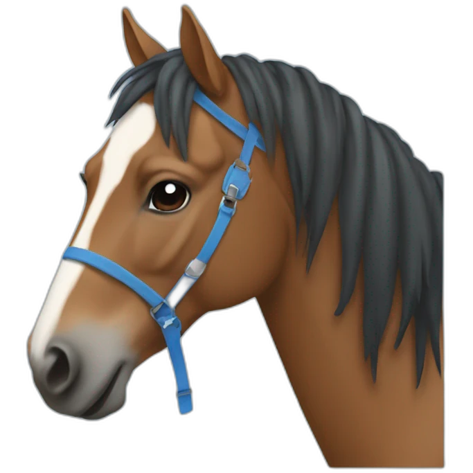 a horse with a blue dress on a computer emoji